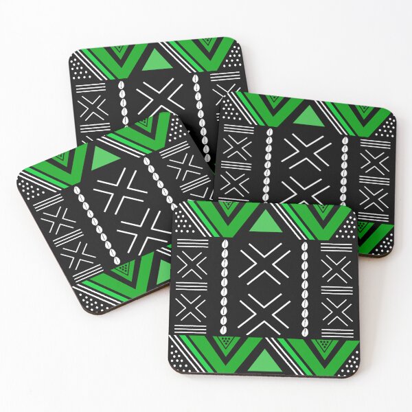 Item preview, Green African Bogolan Abstract Design designed and sold by funkyvibes.