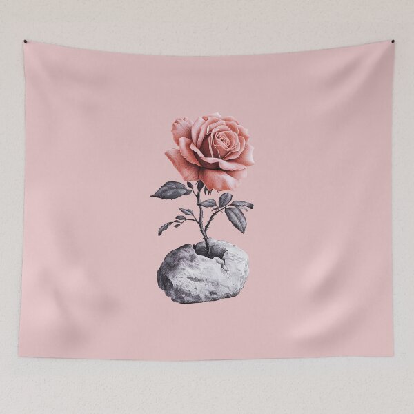 Item preview, Red Pink Rose Breaks from Stone designed and sold by Iba.