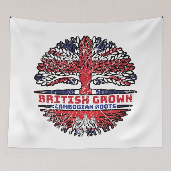 Item preview, Cambodian Cambodia Uk United Kingdom British Tree Roots Flag designed and sold by FlagX.