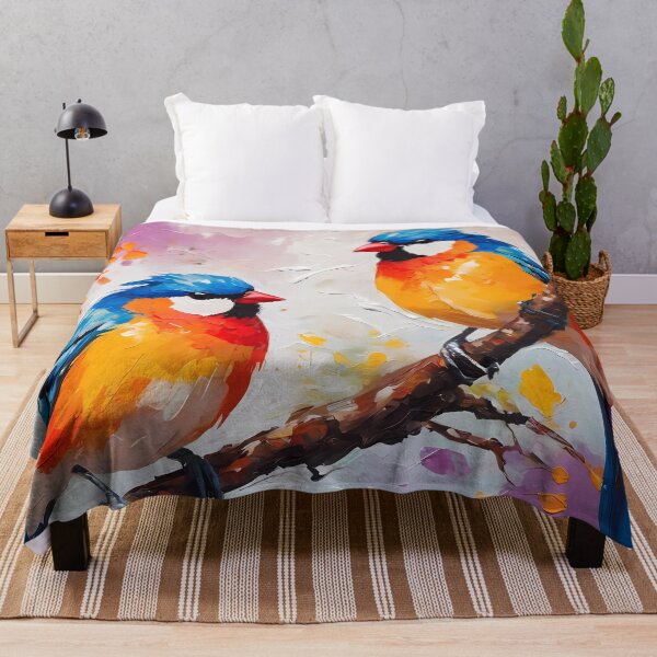 Item preview, A pair of blue birds with vibrant colors designed and sold by EZfashion.