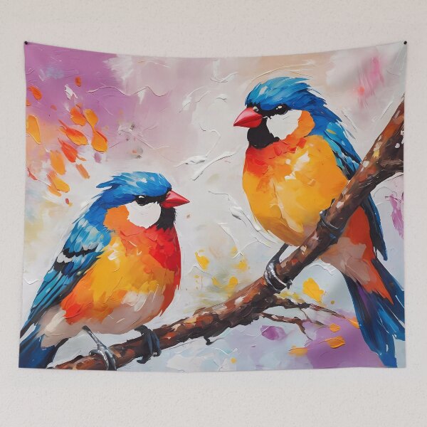 Item preview, A pair of blue birds with vibrant colors designed and sold by EZfashion.
