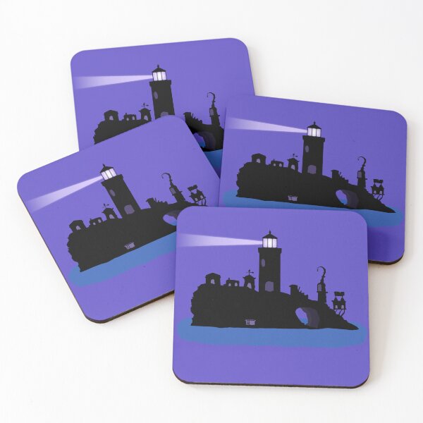 Item preview, Mysterious Island Silhouette - Haunting Coastal Landscape Art Print designed and sold by Justin Pierce.