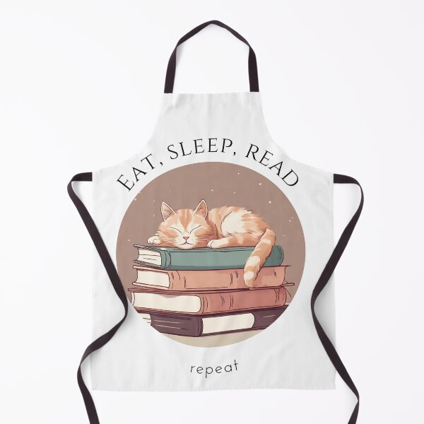 Item preview, Eat sleep read repeat books bookwarm booklover cute funny cat designed and sold by SoulfulT.