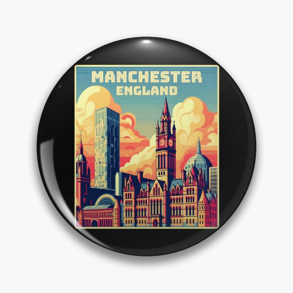 Item preview, Vintage retro Machester England Landmarks Skyline. designed and sold by Unitepeople.