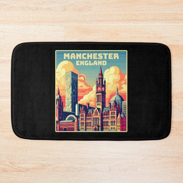 Item preview, Vintage retro Machester England Landmarks Skyline. designed and sold by Unitepeople.
