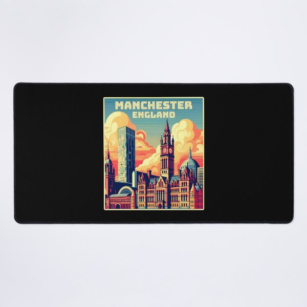 Item preview, Vintage retro Machester England Landmarks Skyline. designed and sold by Unitepeople.