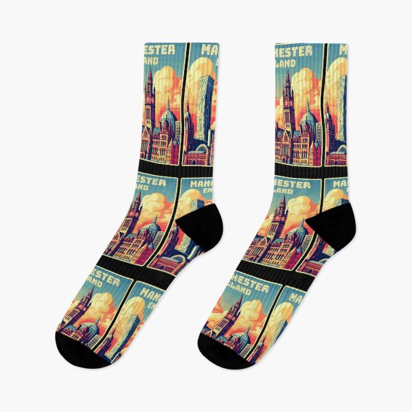 Item preview, Vintage retro Machester England Landmarks Skyline. designed and sold by Unitepeople.