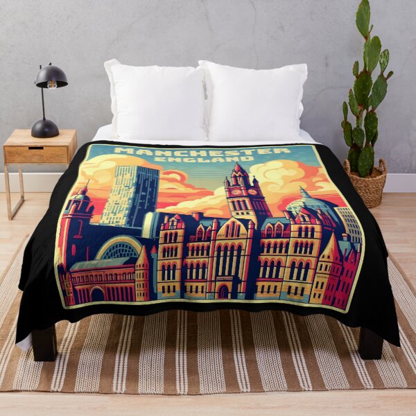 Item preview, Vintage retro Machester England Landmarks Skyline. designed and sold by Unitepeople.