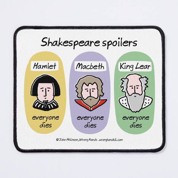 Item preview, Shakespeare spoilers designed and sold by WrongHands.