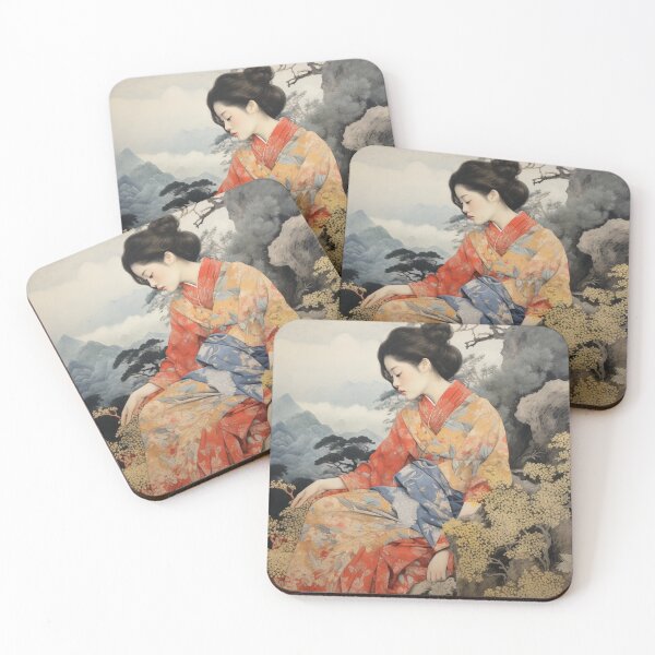 Item preview, Japanese Geisha Hokusai Style designed and sold by whitecat23.