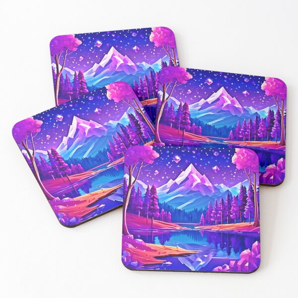 Item preview, Amethyst Dream: Crystal Mountains & Starry Skies designed and sold by Health And Fitness Posts e-Store.