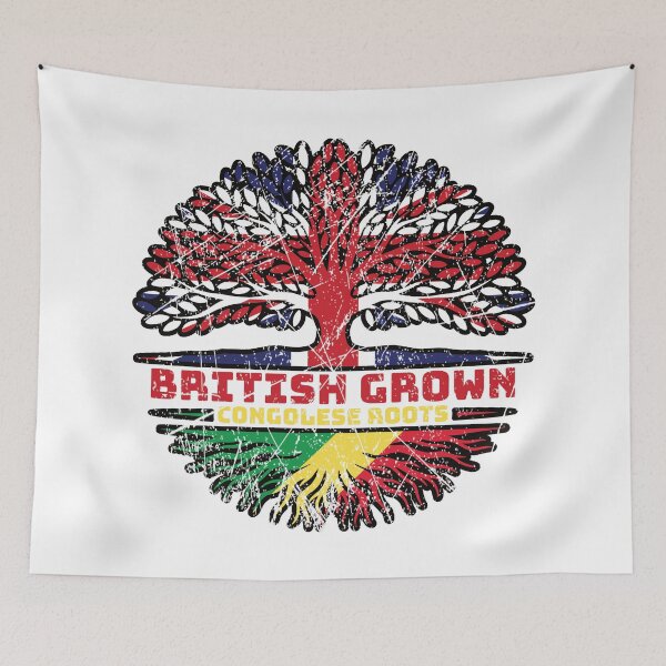 Item preview, Congo Congolese Uk United Kingdom British Tree Roots Flag designed and sold by FlagX.