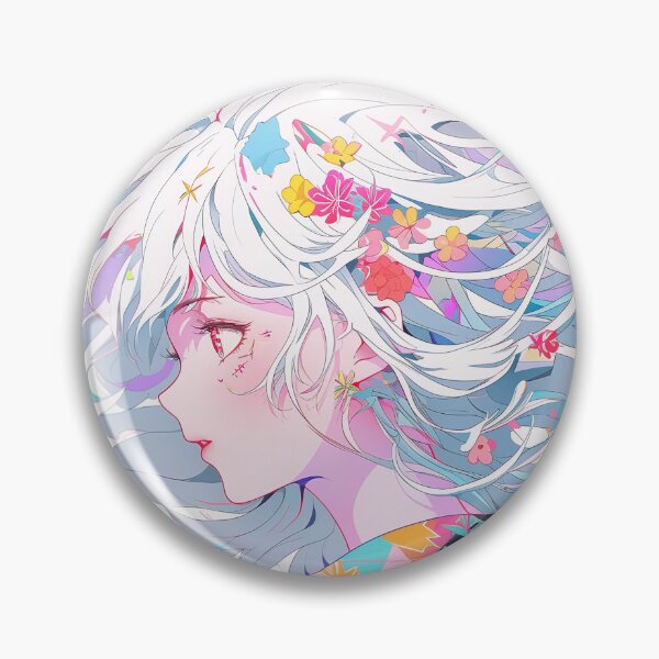 Item preview, Whimsical Retro Pastel Floral Anime Girl designed and sold by bubblegoth.