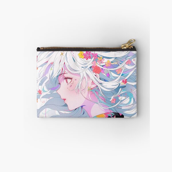 Item preview, Whimsical Retro Pastel Floral Anime Girl designed and sold by bubblegoth.