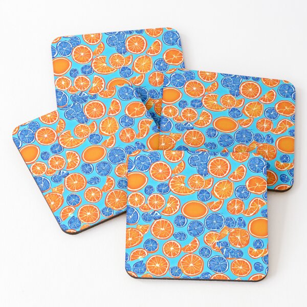 Item preview, Orange Fruit on Blue: Vibrant Contrast designed and sold by Health And Fitness Posts e-Store.