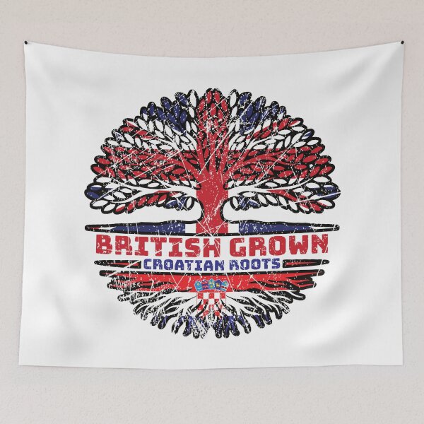 Item preview, Croatian Croatia Uk United Kingdom British Tree Roots Flag designed and sold by FlagX.