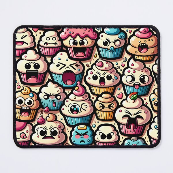Item preview, Pattern Crazy Funny Cupcakes Illustration Cartoon designed and sold by ShaViArt.