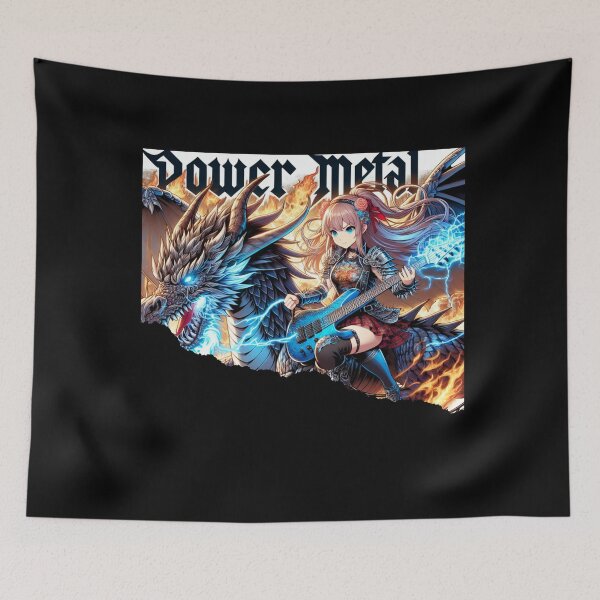 Item preview, Power Metal - Girl fly wtih dragon designed and sold by Animetal-Shop.