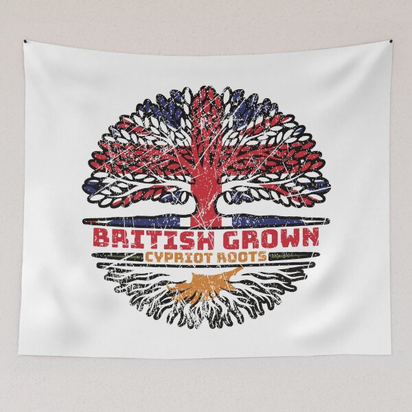Item preview, Cyprus Cypriot Cypriote Uk United Kingdom British Tree Roots Flag designed and sold by FlagX.