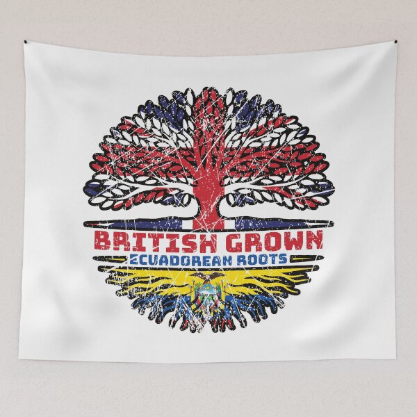 Item preview, Ecuador Ecuadorian Ecuadorean Ecuadoran Uk United Kingdom British Tree Roots Flag designed and sold by FlagX.