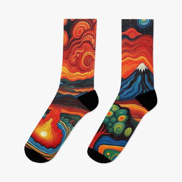 Item preview, Erupting volcano at night 3 designed and sold by George Hutton Hunter.