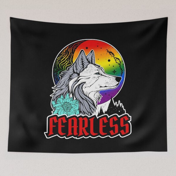 Item preview, Fearless Wolf Under The Moon in Rainbow Flag Colors LGBTQ Pride Month designed and sold by Savchuk-Vova.