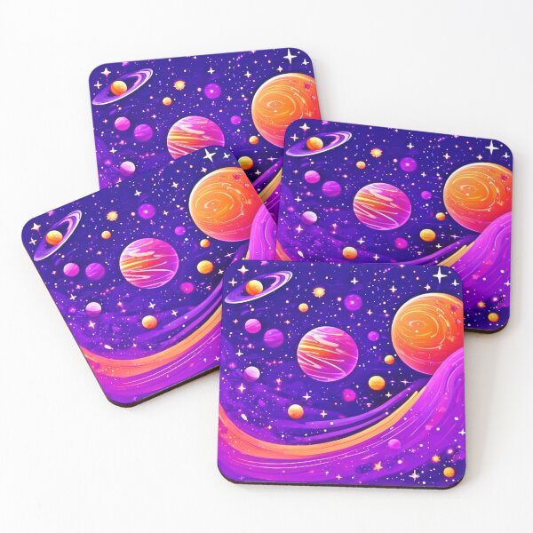 Item preview, Cartoon Cosmos: Orange & Purple Celestial designed and sold by Health And Fitness Posts e-Store.
