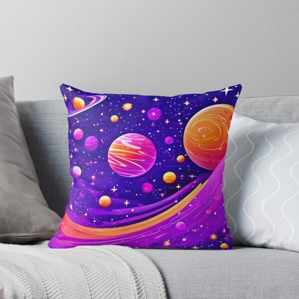 Item preview, Cartoon Cosmos: Orange & Purple Celestial designed and sold by Health And Fitness Posts e-Store.