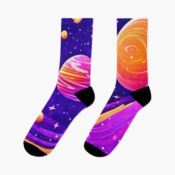 Item preview, Cartoon Cosmos: Orange & Purple Celestial designed and sold by Health And Fitness Posts e-Store.