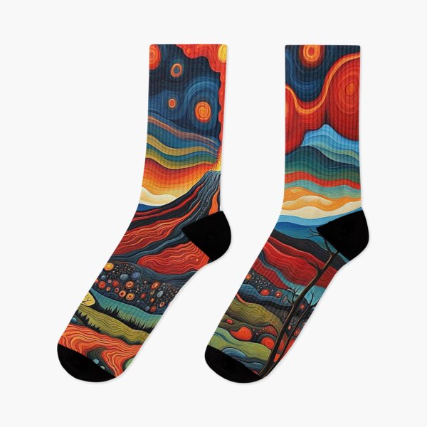 Item preview,  Erupting volcano at night 5 designed and sold by George Hutton Hunter.