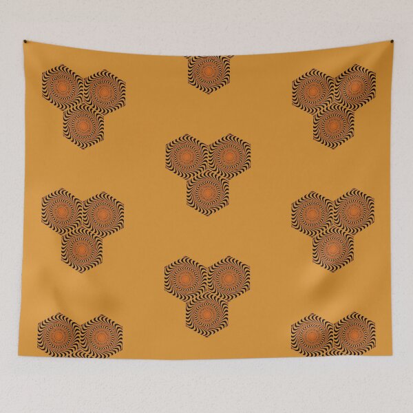 Item preview, Geometric pattern in orange - 3 hexagons and circles designed and sold by AnnabellaRh.