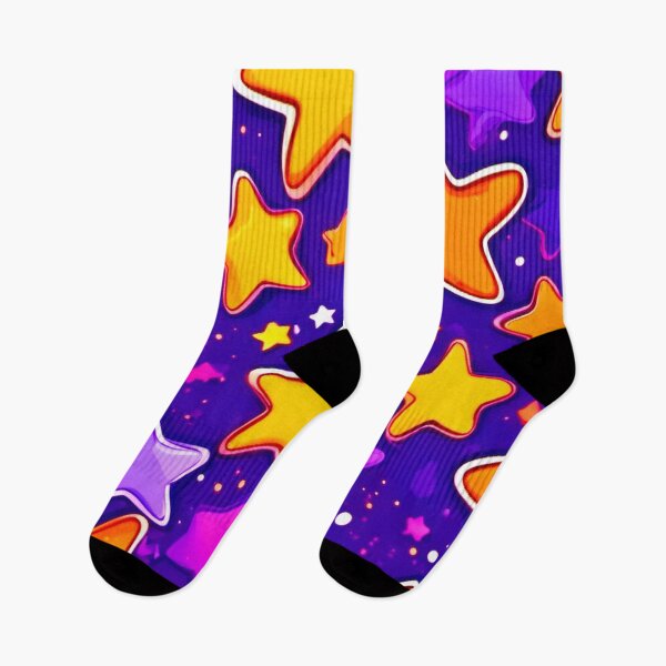 Item preview, Orange & Purple Stars: Cartoon Delight designed and sold by Health And Fitness Posts e-Store.