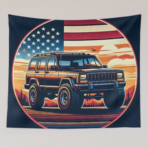 Item preview, Cherokee XJ 4x4 USA offroad Vintage old school vehicle  - Scenic view designed and sold by Off-Road-Zone.