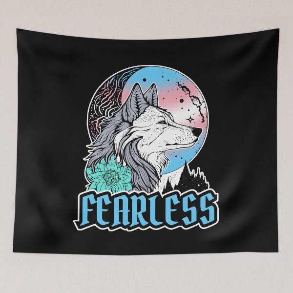 Item preview, Fearless Wolf Under The Moon in Transgender Flag Colors LGBTQ Pride Month designed and sold by Savchuk-Vova.