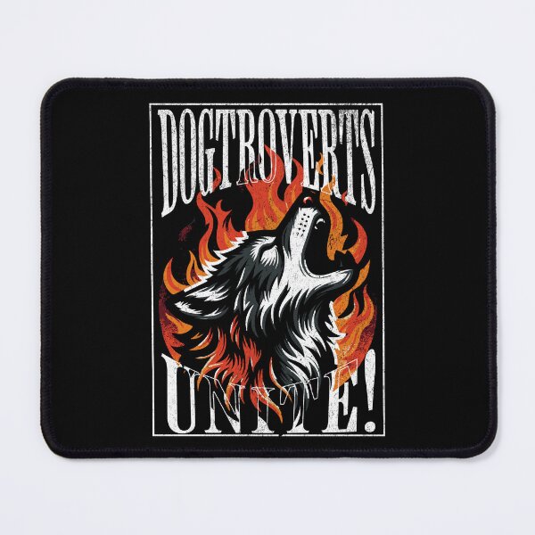 Item preview, Dogtroverts unite! - wolf howling in the fire designed and sold by MeringueMango.
