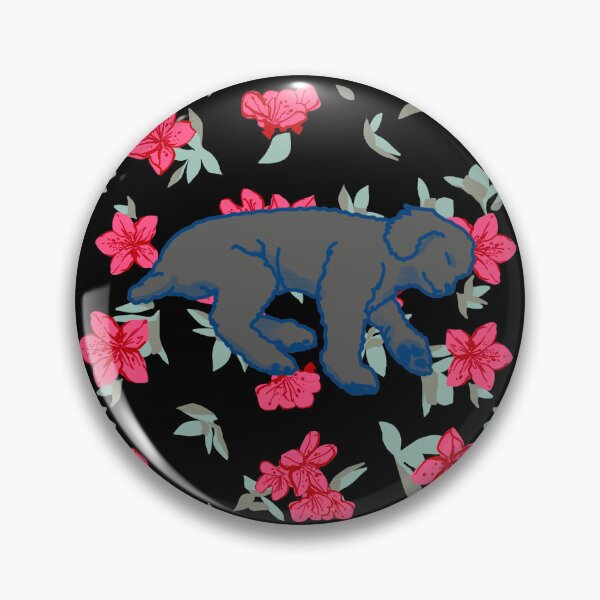 Item preview, silver sleeping dog on Red azalea  designed and sold by Eastspacebubble.