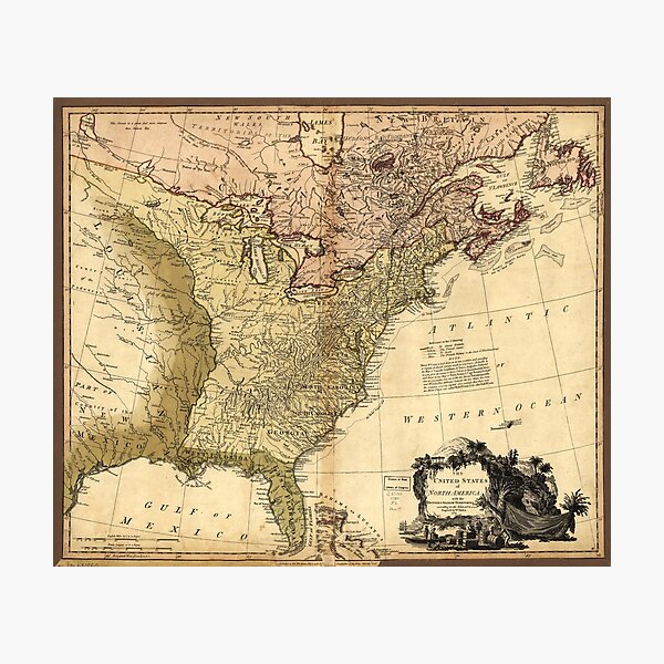 Item preview, The United States of North America Map (1784) designed and sold by allhistory.
