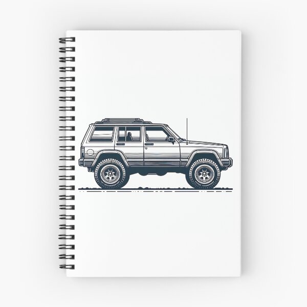 Item preview, Cherokee XJ 4x4 USA offroad Vintage old school vehicle  - black line art  designed and sold by Off-Road-Zone.