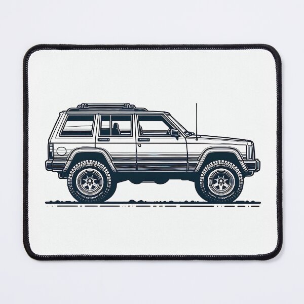 Item preview, Cherokee XJ 4x4 USA offroad Vintage old school vehicle  - black line art  designed and sold by Off-Road-Zone.