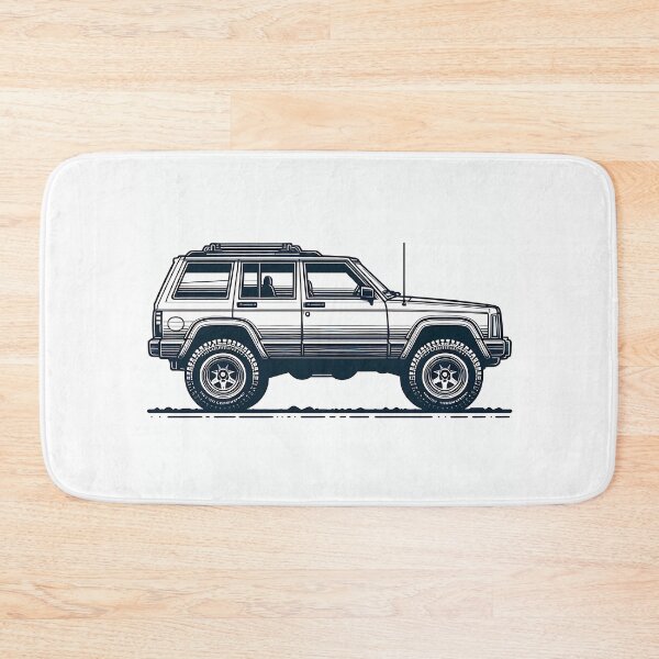 Item preview, Cherokee XJ 4x4 USA offroad Vintage old school vehicle  - black line art  designed and sold by Off-Road-Zone.