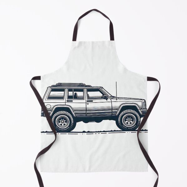 Item preview, Cherokee XJ 4x4 USA offroad Vintage old school vehicle  - black line art  designed and sold by Off-Road-Zone.