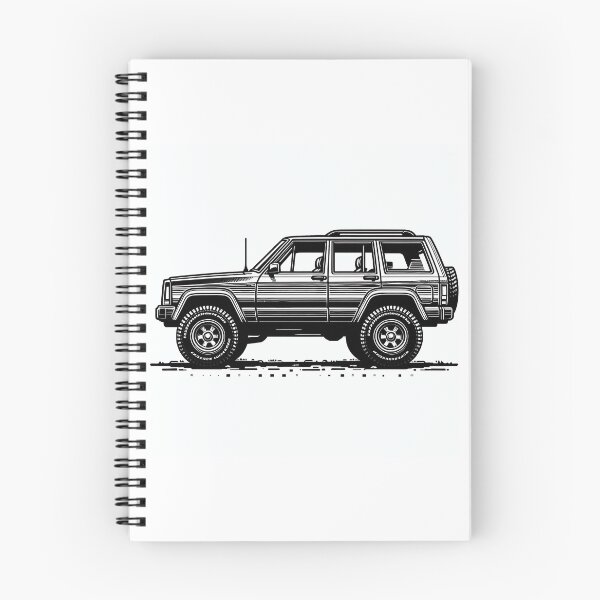 Item preview, Cherokee XJ 4x4 USA todoterreno Vehículo vintage de la vieja escuela - arte lineal negro designed and sold by Off-Road-Zone.