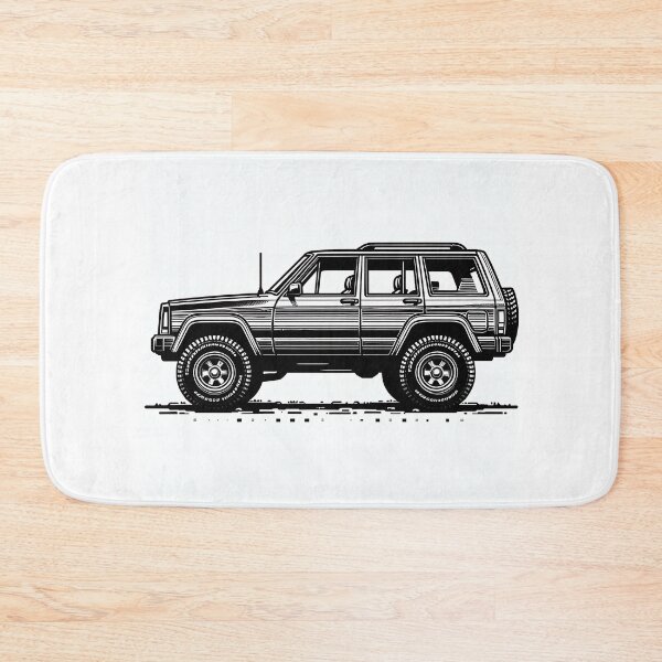 Item preview, Cherokee XJ 4x4 USA offroad Vintage old school vehicle  -  black line art  designed and sold by Off-Road-Zone.