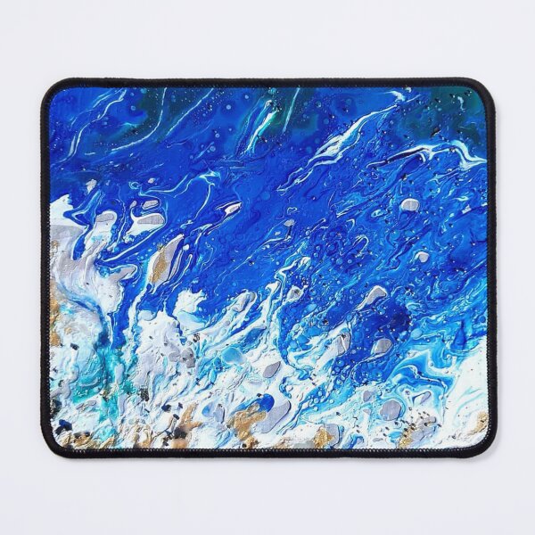Item preview, Abstract collage Sea Shore Paint Pour  designed and sold by saraperry.