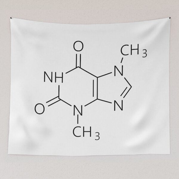 Item preview, cafeine molecule, chemistry and coffee designed and sold by NoetherSym.