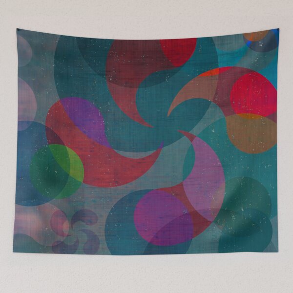 Item preview, lauburus and circles in cold colors designed and sold by Javier Arizabalo Garcia.