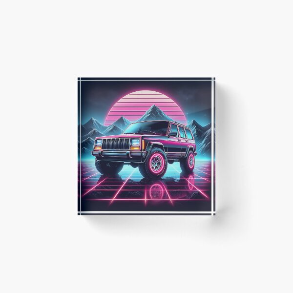 Item preview, Cherokee XJ 4x4 USA offroad Vintage old school vehicle  - Neon Art designed and sold by Off-Road-Zone.