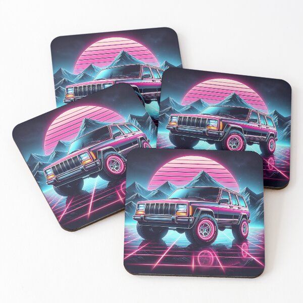 Item preview, Cherokee XJ 4x4 USA offroad Vintage old school vehicle  - Neon Art designed and sold by Off-Road-Zone.