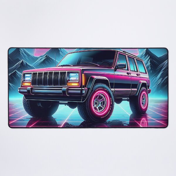 Item preview, Cherokee XJ 4x4 USA offroad Vintage old school vehicle - Neon Art designed and sold by Off-Road-Zone.