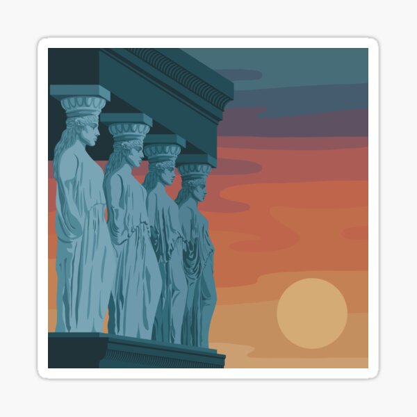 Item preview, Caryatids of the Erechtheion: Sunset designed and sold by art-by-soma.